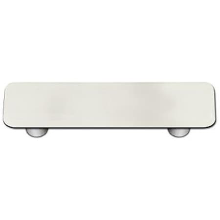 Palacedesigns White Rectangle Glass Cabinet Pull - Aluminum Post PA883025